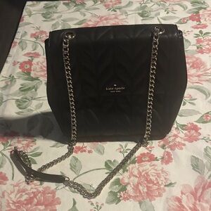 Kate Spade Black Quilted Shoulder Bag with Chain Strap